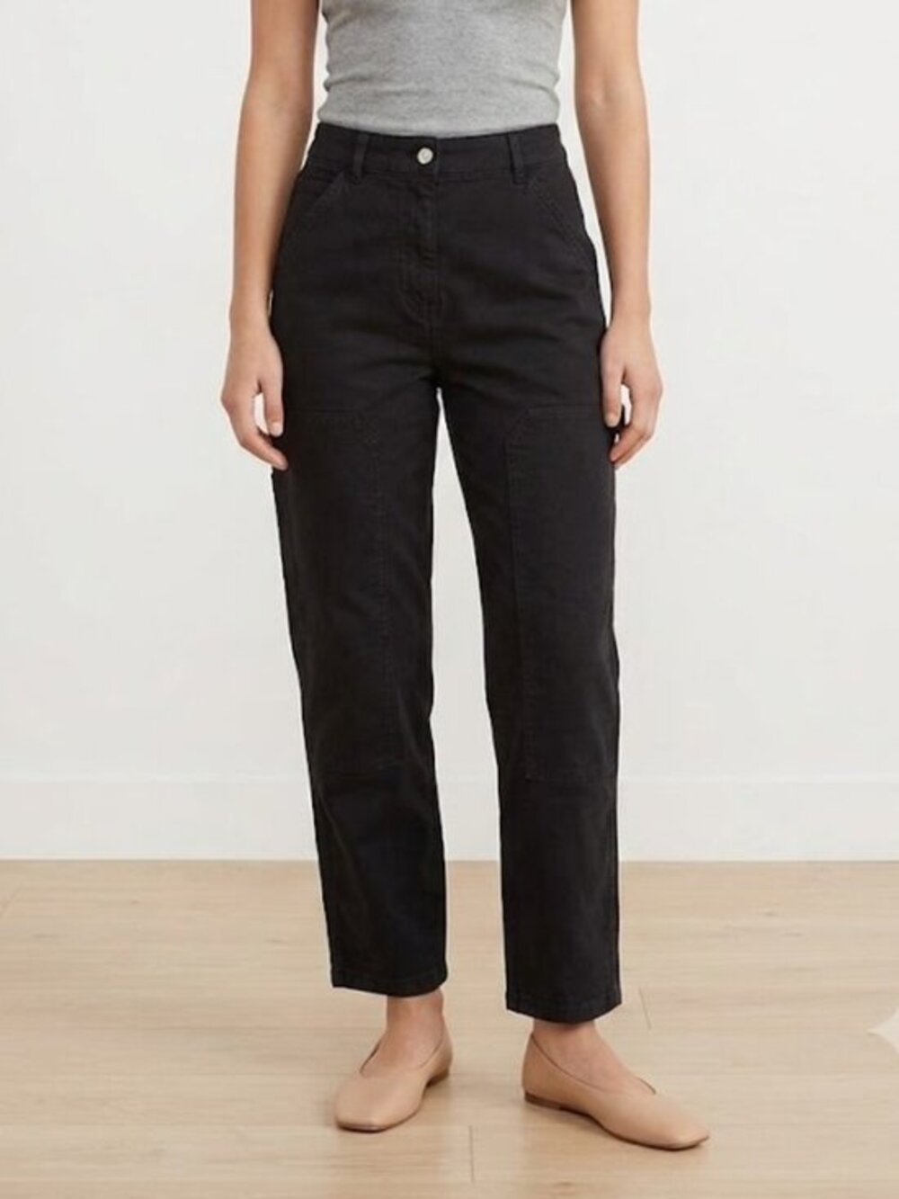 Wilfred Free Carpenter Pants Women 4 Black High Rise Utility Workwear Gorpcore - Picture 1 of 11